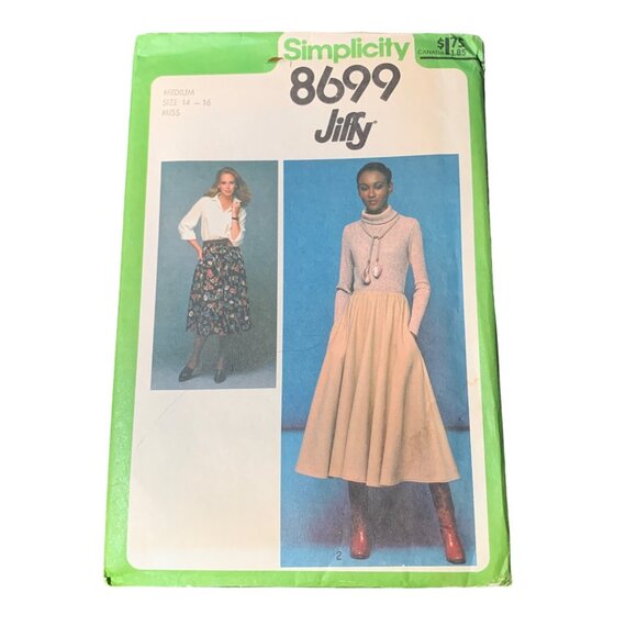 Simplicity 8699 Jiffy Skirt Sewing Pattern Size Fits 14-16 Misses uncut - Picture 1 of 2